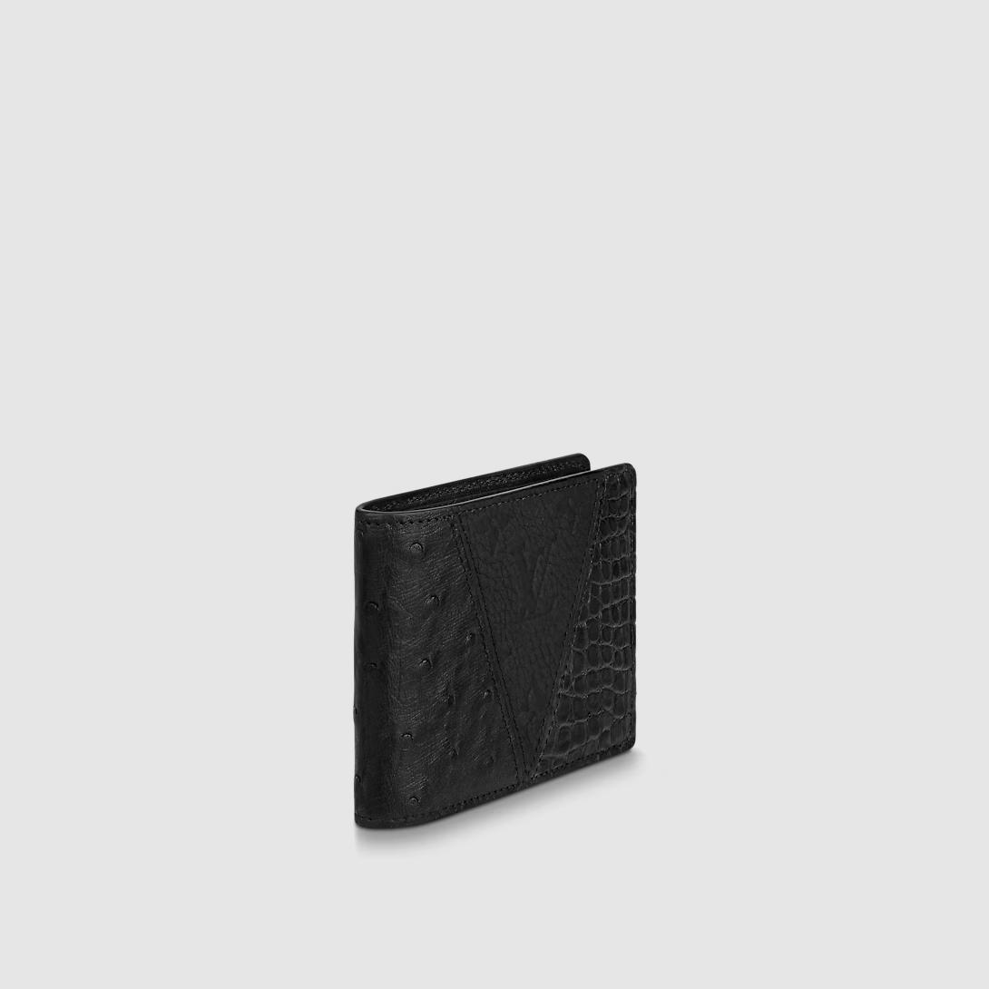 Ví Louis Vuitton Multiple Wallet Crocodilien Mat Nam Đen